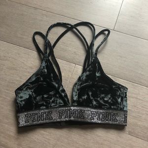 strappy velvet bralette